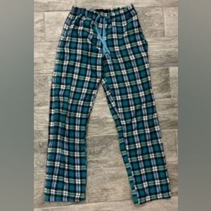 teal blue Blue Plaid Pajama Pants women's Small